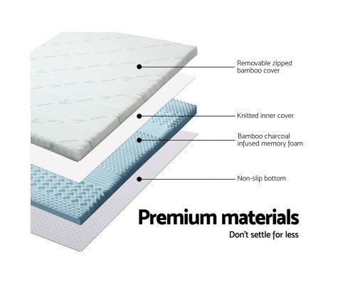 SALOME KING SIZE COOL GEL MEMORY FOAM MATTRESS TOPPER WITH BAMBOO COVER (80mm)