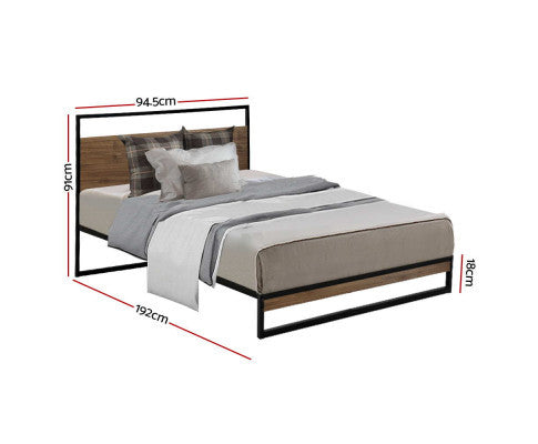 SINGLE RALPH METAL BED - BLACK