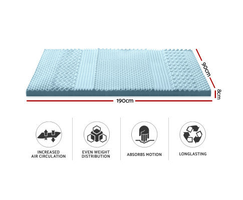 SALOME SINGLE SIZE COOL GEL MEMORY FOAM MATTRESS TOPPER WITH BAMBOO COVER (80mm)