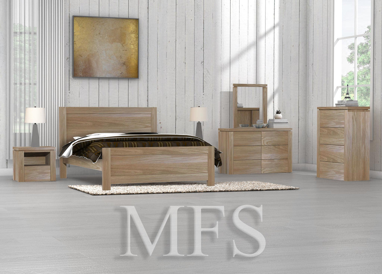 QUEEN GEORGIA 3 PIECE (BEDSIDE) BEDROOM SUITE - SAND DUNE