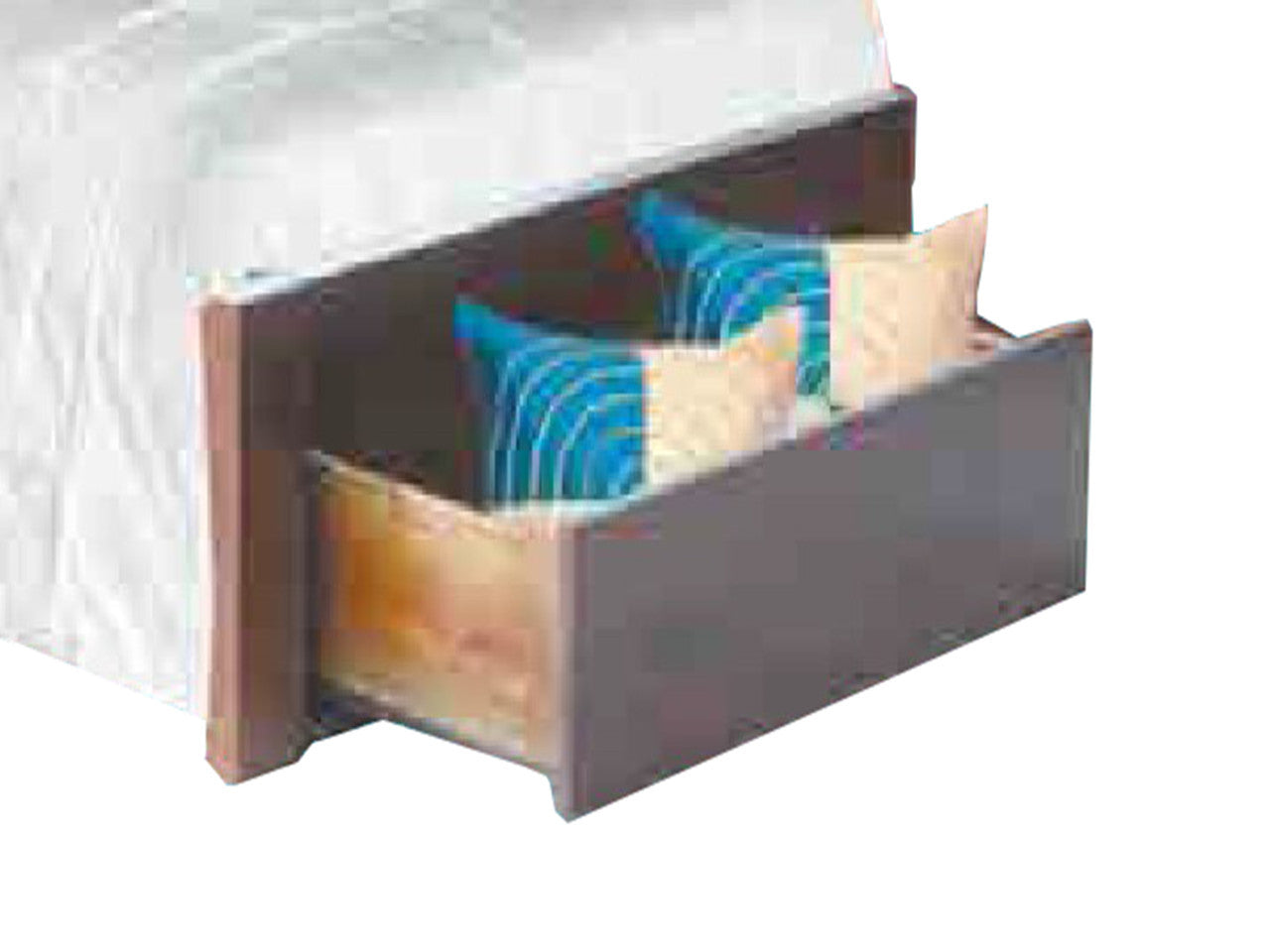 QUEEN (AUSSIE MADE) MATILDA BED WITH FOOTEND STORAGE DRAWER - AS PICTURED