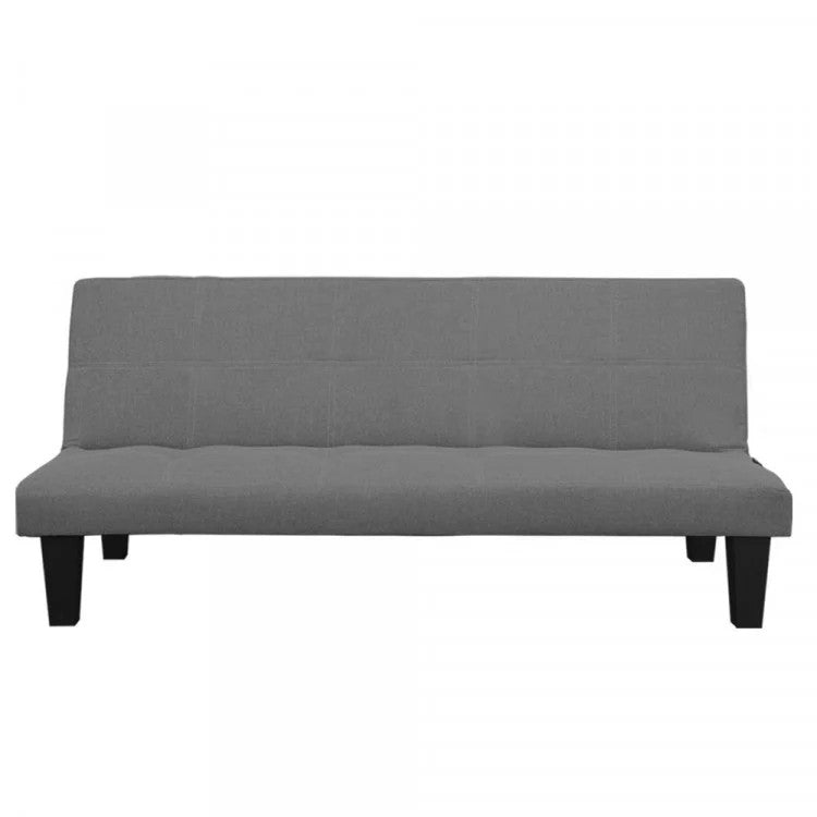 OAKLEY 2 SEATER MODULAR LINEN FABRIC SOFA BED COUCH - DARK GREY
