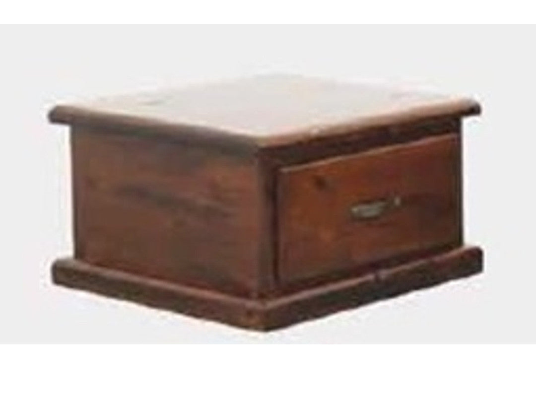 SPRING (700 X 700) 1 DRAWER LAMP TABLE - ROUGH SAWN (1093)