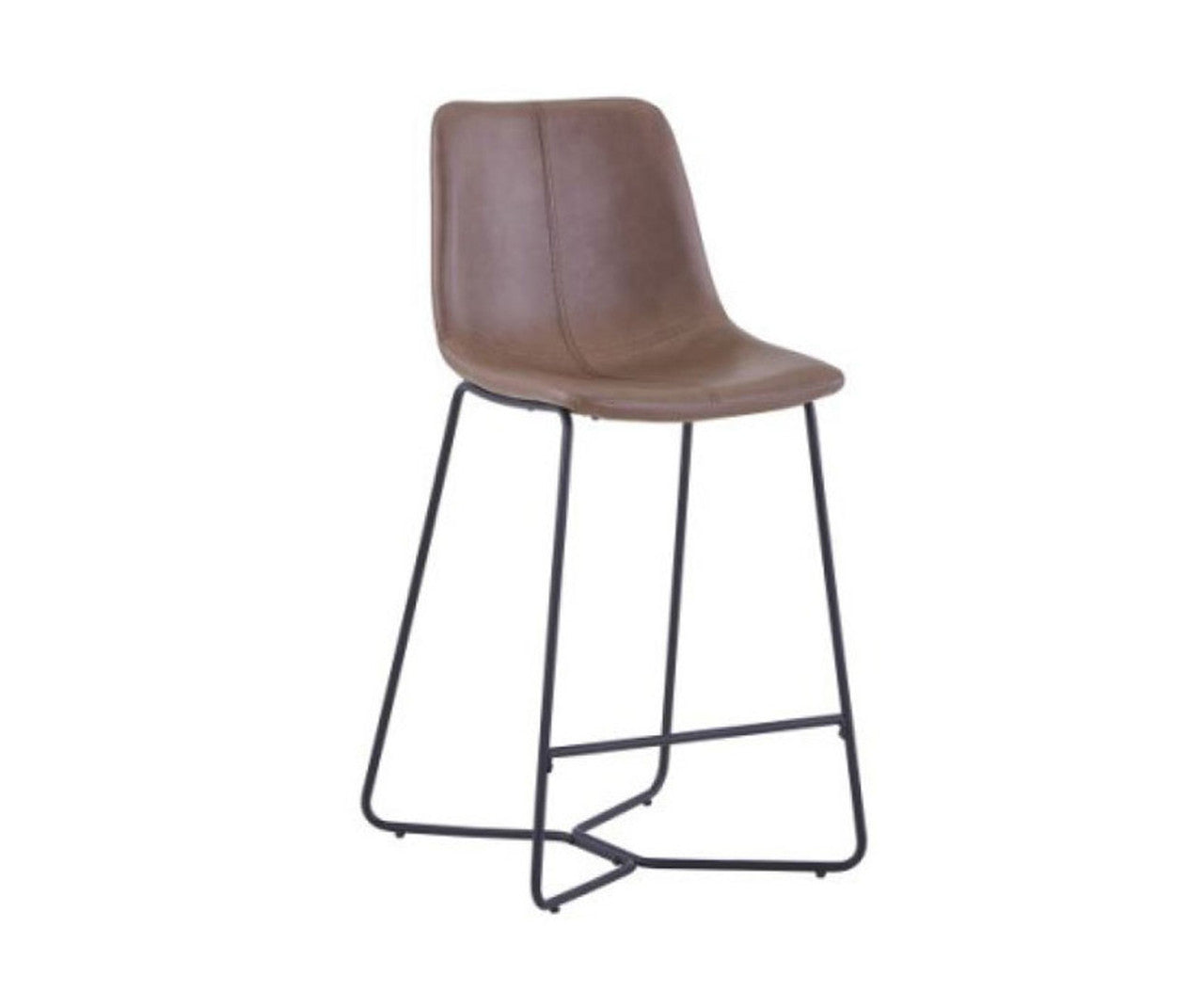 STAN LEATHERETTE BAR CHAIR - BROWN
