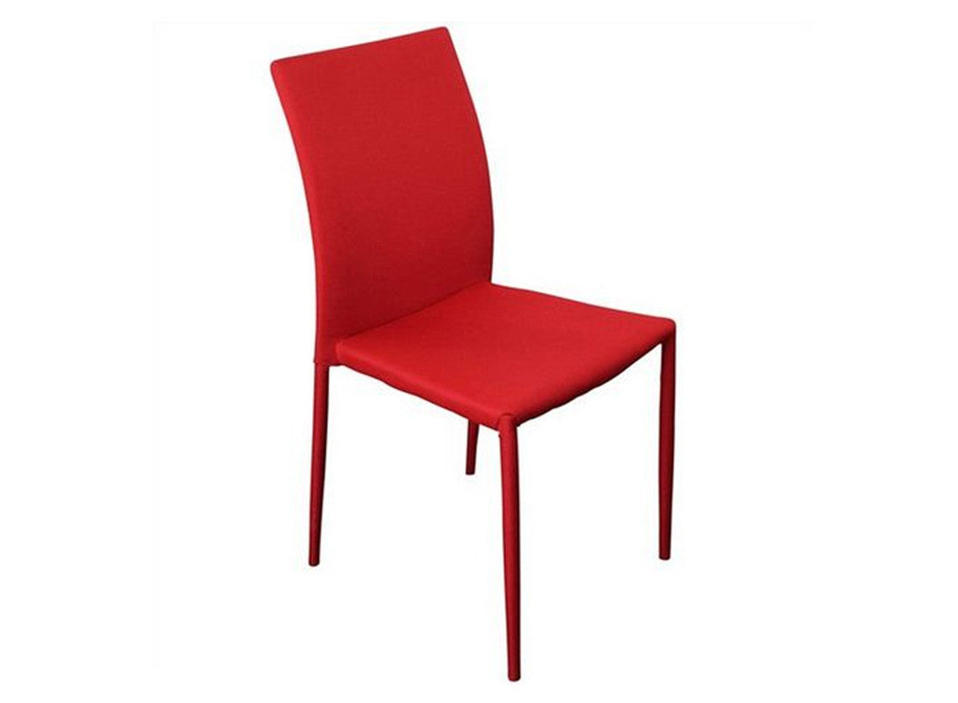SVEN FABRIC UPHOLSTERED DINING CHAIR - RED