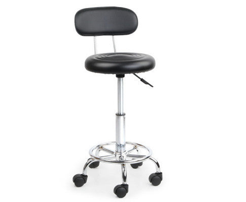 AYANA PU LEATHER SWIVEL CHAIR WITH BACKREST - BLACK