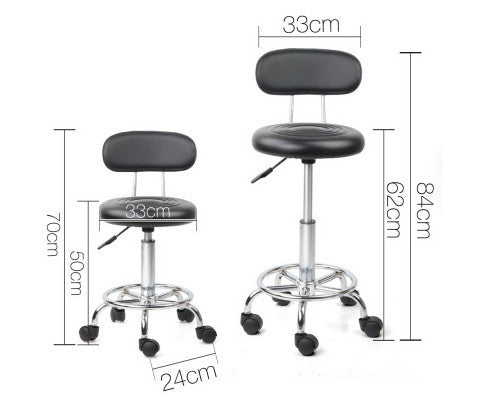 AYANA (SET OF 2) PU LEATHER SWIVEL CHAIR WITH BACKREST - BLACK