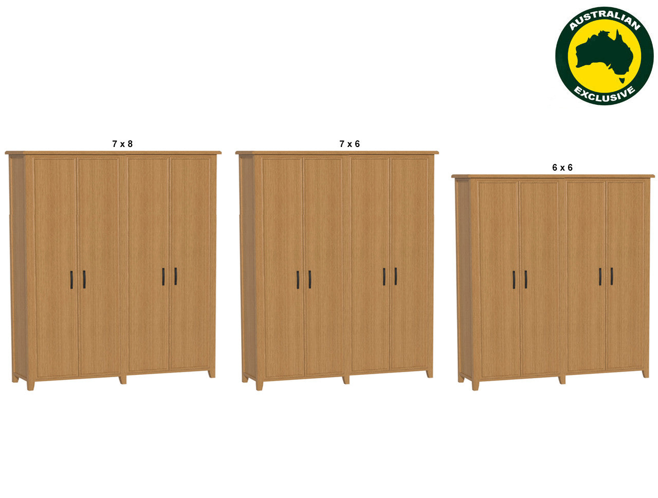 SYDNEYSIDE (AUSSIE MADE) PANTRY WITH PICTURE FRAME DOORS PIGEON PAIRED COLLECTION - TASSIE OAK COMBINATION - ASSORTED STAINED COLOURS - STARTING FROM $1799