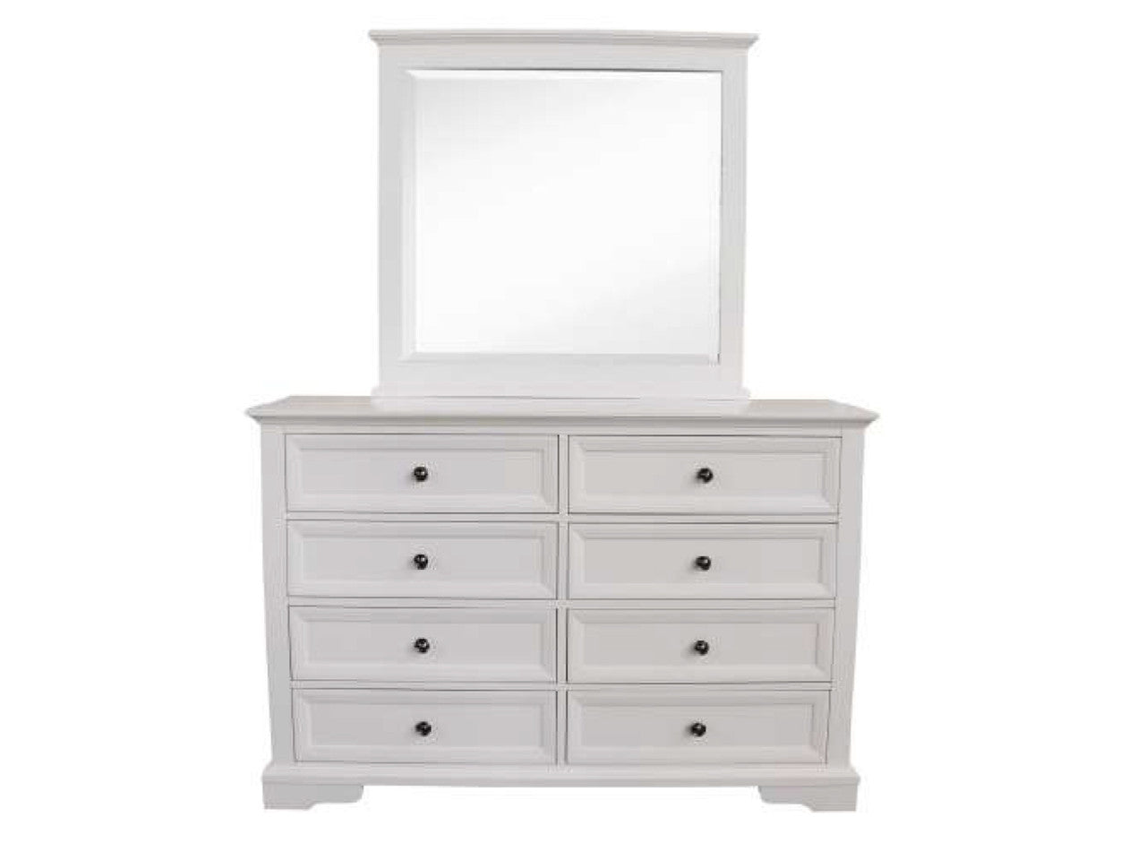 QUEEN AUSTIN 5 PIECE (DRESSER) BEDROOM SUITE - WHITE