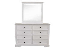 AUSTIN 8 DRAWER DRESSING TABLE - 1990/1000(H) x 1500(W) WITH MIRROR - WHITE