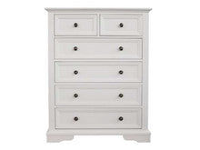 AUSTIN 6 DRAWER SPLIT TOP TALLBOY - 1255(H) x 970(W) - WHITE