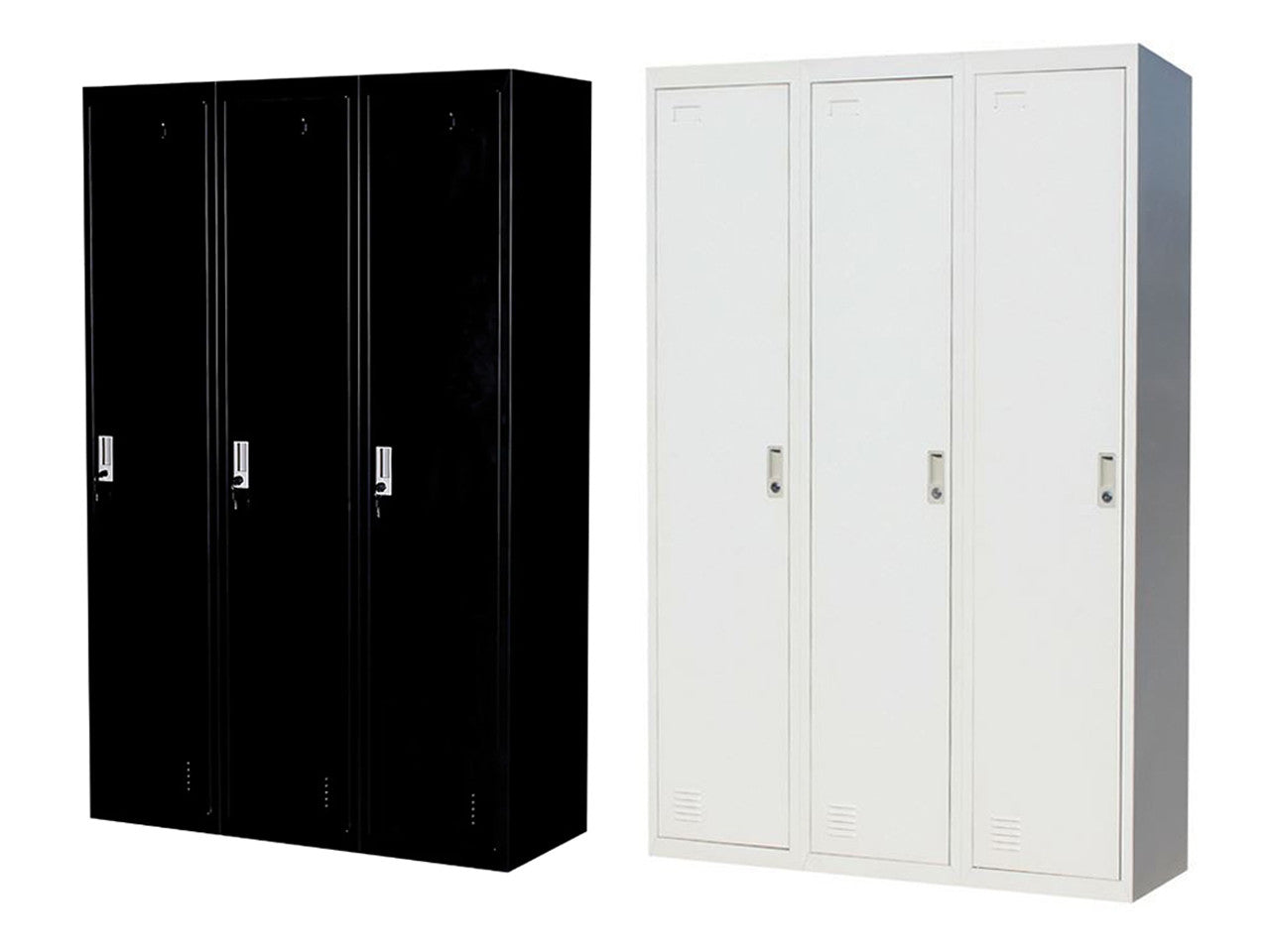 SANTEX (LLIE05) 3 x DOOR SIDE BY SIDE OFFICE/GYM/ SHED/STORAGE /LOCKER - 1140(W) - GREY OR BLACK