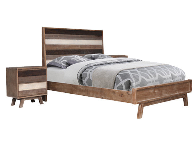 SEATTLE QUEEN 3 PIECE BEDSIDE BEDROOM SUITE - 3 TONE COLOURS