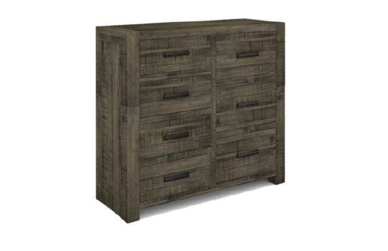 MUNICH KING 4 PIECE (TALLBOY) BEDROOM SUITE WITH UNDER BED STORAGE - GREY STONE