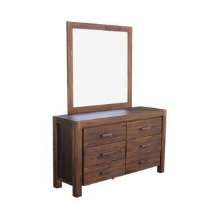 ENDLICHERI DRESSING TABLE WITH MIRROR - OAK OR CHOCOLATE