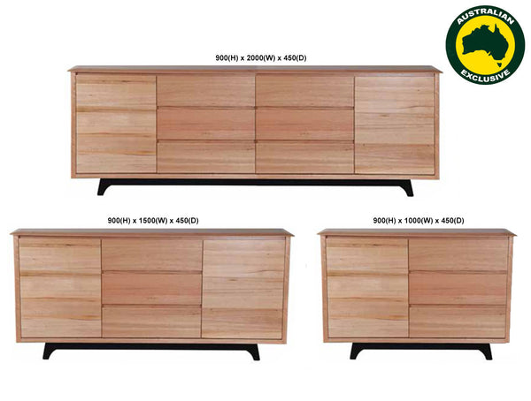 SHARPER (AUSSIE MADE) BUFFET COLLECTION - TASSIE OAK COMBINATION - ASSORTED STAINED COLOURS