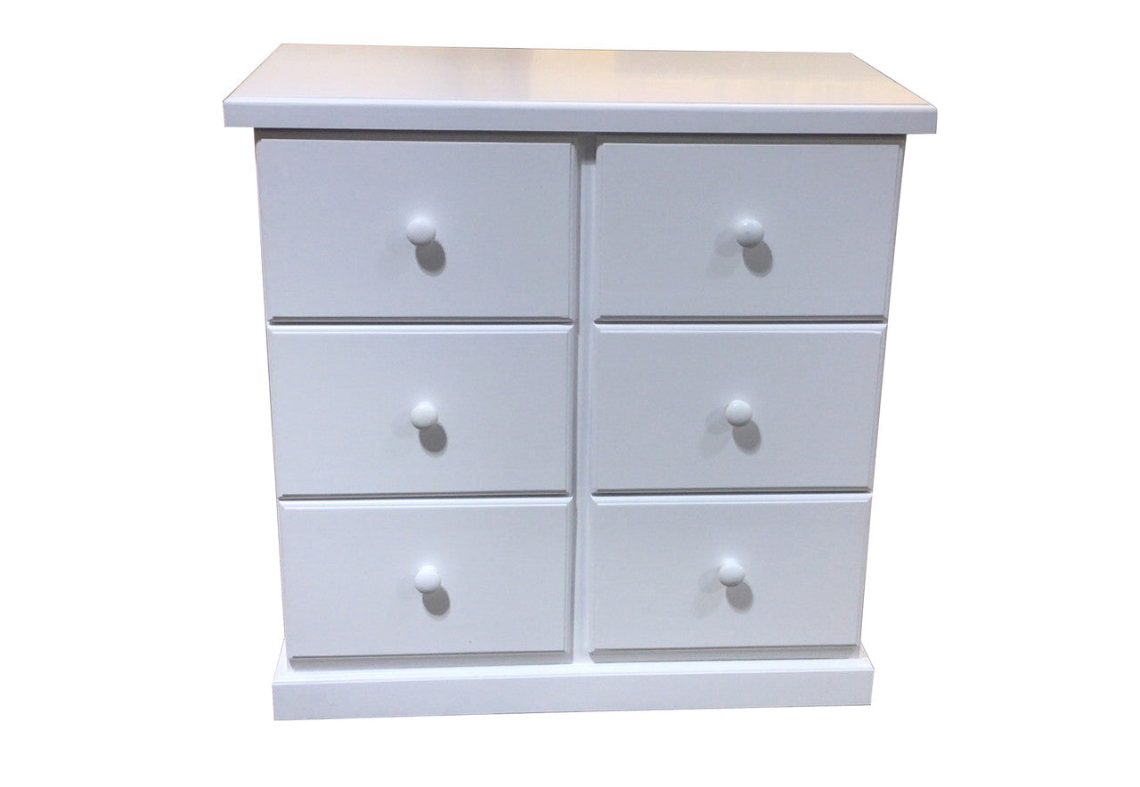 SIMPLY (AUSSIE MADE) LOWBOY 3+3 (6 DRAWERS) - WHITE