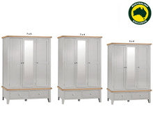 SPENCER (AUSSIE MADE) 3 DOOR / 2 DRAWER WARDROBE WITH MIRROR COLLECTION - ASSORTED PAINTED / STAINED COLOURS - STARTING FROM $2299