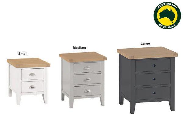SPENCER (AUSSIE MADE) BEDSIDE TABLE COLLECTION - ASSORTED PAINTED COLOURS