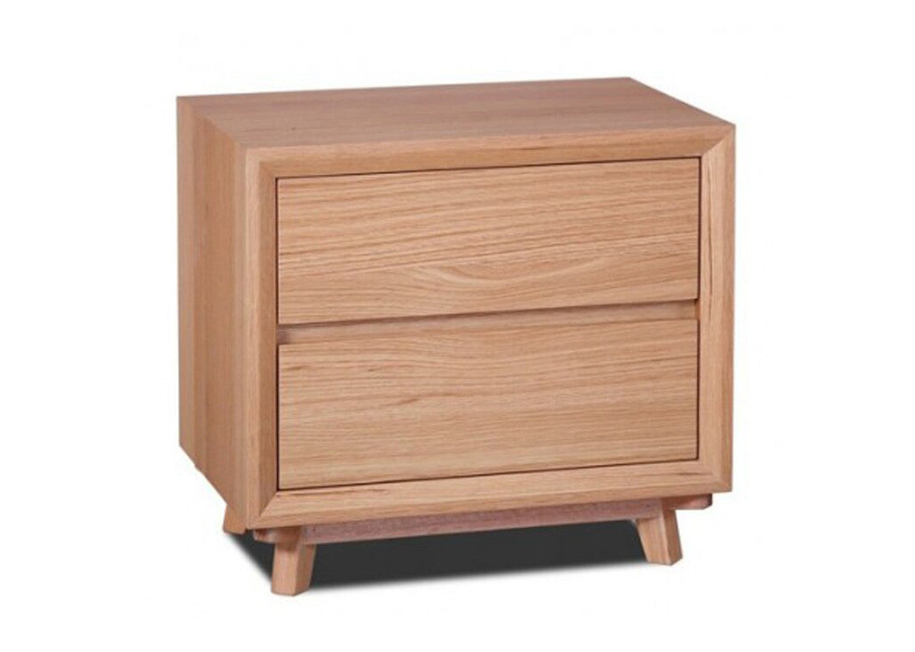 SPRINGWOOD 2 DRAWER BEDSIDE TABLE - OAK WHITE