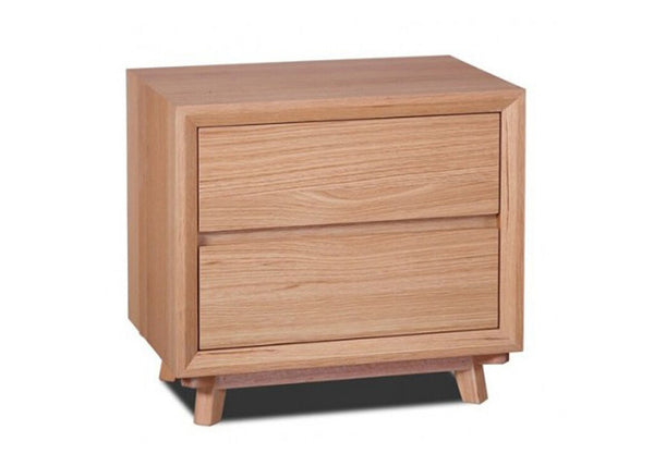 Springwood 2 Drawer Bedside Table - Oak White