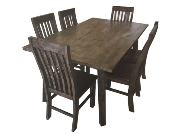 LILITH 7 PIECE HARDWOOD DINING SETTINGS - 1800(W) x 1000(D) TABLE - AS PICTURED