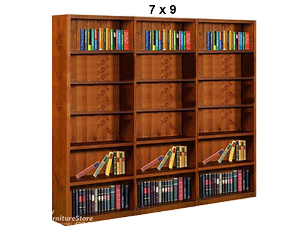 SUSSIE (AUSSIE MADE) TRIPLE HIGHLINE BOOKCASE COLLECTION - (3 SECTION) - ASSORTED STAINED COLOURS - STARTING FROM $1799