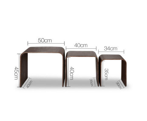 DHARMA 3-PIECE NEST OF TABLES SET - WALNUT