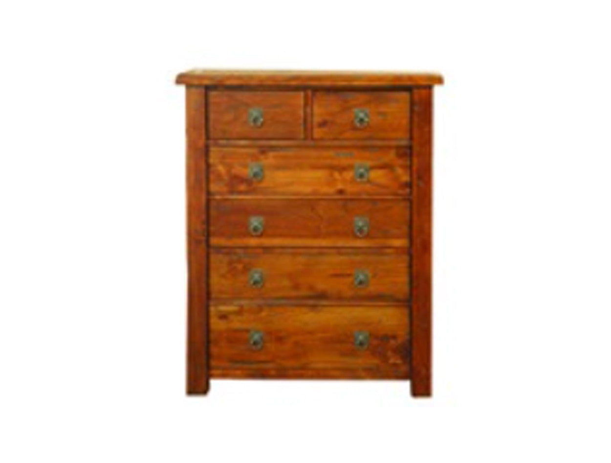 KIMBERLEY 6 DRAWER TALLBOY - RUSTIC