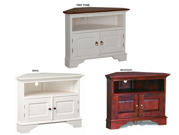 TASMANIA 2 DOOR CORNER TV STAND (TV200PN-CNR ) - 700(H) x 900(W) - WHITE OR MAHOGANY OR TWO TONE