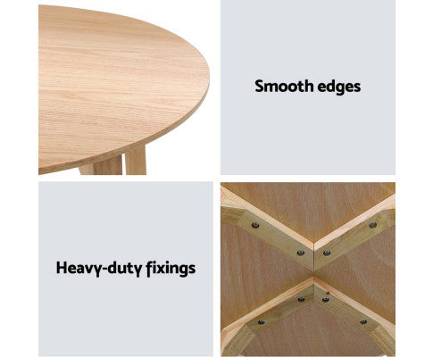 LESLIE ROUND WOODEN COFFEE TABLE - NATURAL