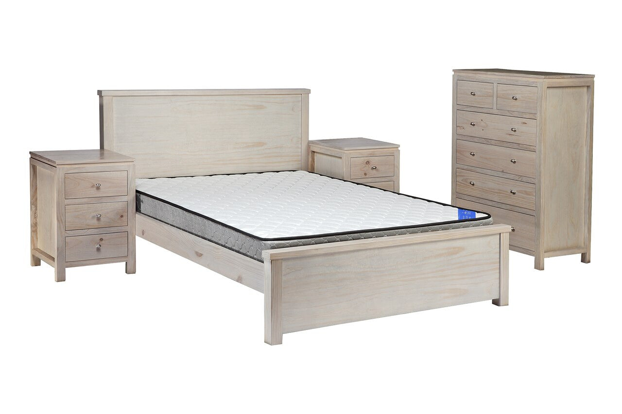 OZARK (AUSSIE MADE) DOUBLE OR QUEEN 5 PIECE (DRESSER) BEDROOM SUITE - ASSORTED PAINTED COLOURS