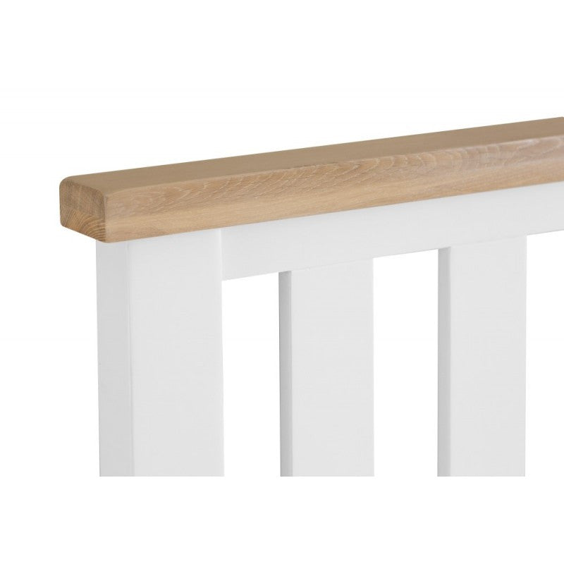 KING SPENCER (TT-60-W) BED FRAME ONLY - BRIGHT WHITE / LIGHT OAK (2 TONE)