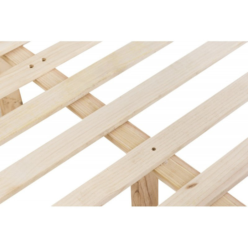 KING SPENCER (TT-60-W) BED FRAME ONLY - BRIGHT WHITE / LIGHT OAK (2 TONE)