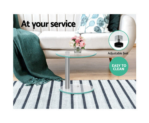 CALLISTO ROUND GLASS COFFEE TABLE - AS PICTURED