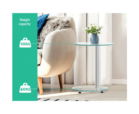CALLISTO ROUND GLASS COFFEE TABLE - AS PICTURED