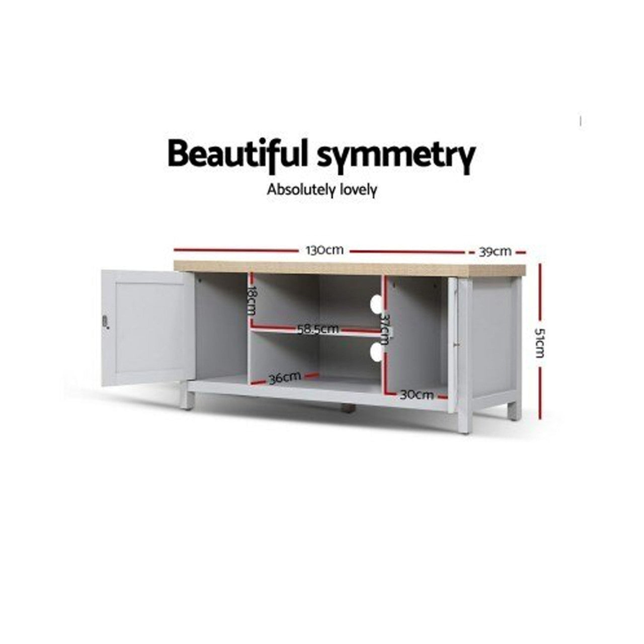 COUNTRY 2 DOOR TV ENTERTAINMENT UNIT - 2 TONE