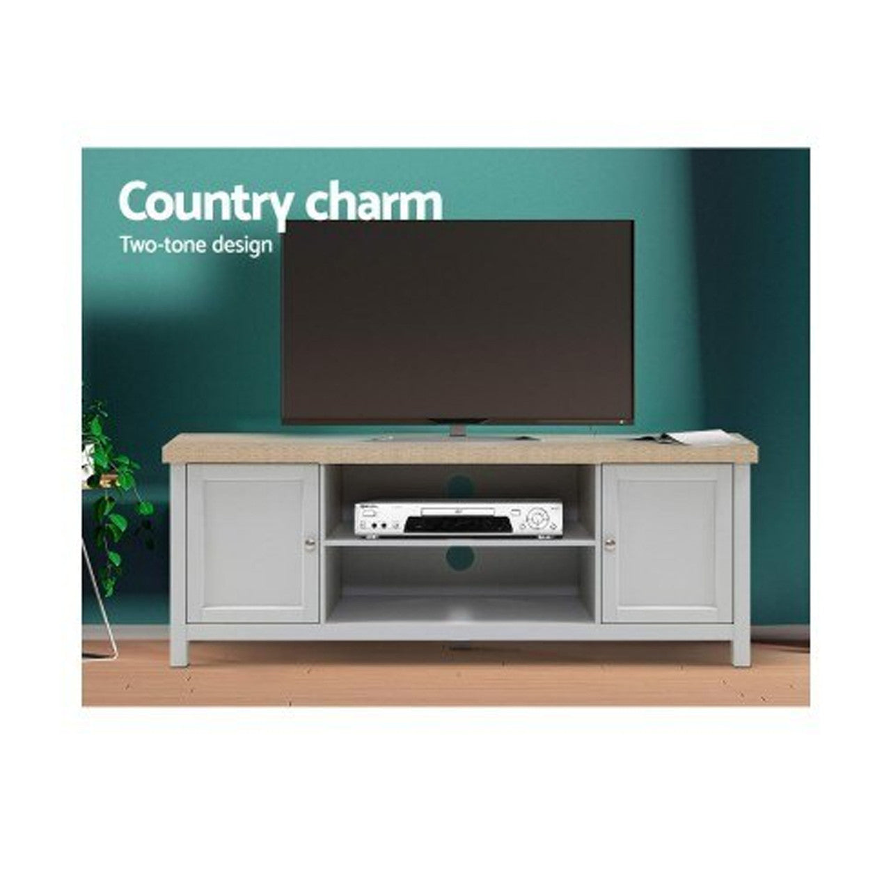 COUNTRY 2 DOOR TV ENTERTAINMENT UNIT - 2 TONE