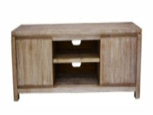 ARCHENAR TV UNIT WITH 2 NICHES AND DOOR - 550(H) x 1550(W) - (MODEL: VH-ASAH-04) - PEWTER / DARK EARTH