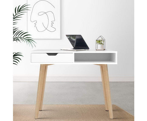 AVALON COMPUTER DESK WITH DRAWERS - 900(W) x 450(D) - WHITE