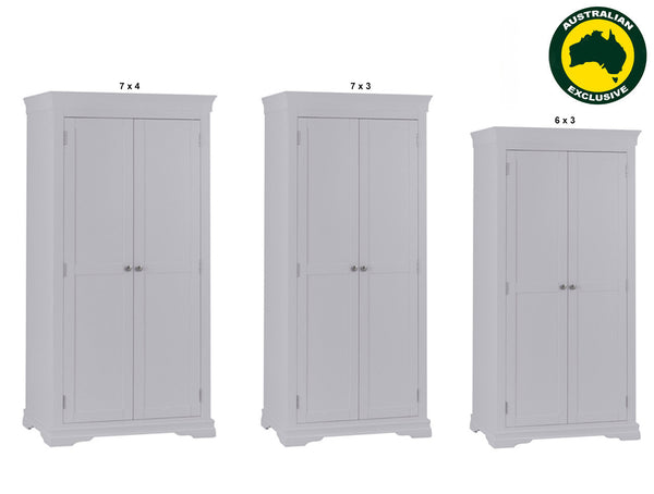 INVIGORATE (AUSSIE MADE) 2 DOOR ALL HANGING WARDROBE COLLECTION - ASSORTED PAINTED COLOURS