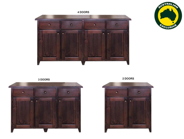 TOTTENHAM (AUSSIE MADE) WITH DOOR & DRAWER BUFFET COLLECTTION - ASSORTED STAINED COLOURS