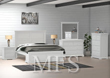 DOUBLE OR QUEEN TUDOR 5 PIECE (DRESSER) BEDROOM SUITE WITH 2 UNDER BED STORAGE DRAWERS BED - ASSORTED COLOURS
