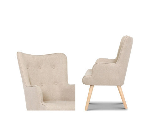 CRISTALINA ARMCHAIR WITH OTTOMAN - BEIGE