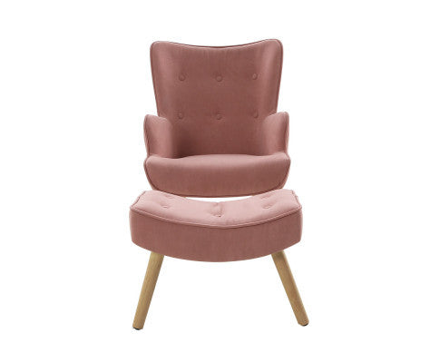CRISTALINA ARMCHAIR WITH OTTOMAN - PINK