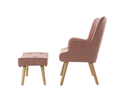 CRISTALINA ARMCHAIR WITH OTTOMAN - PINK