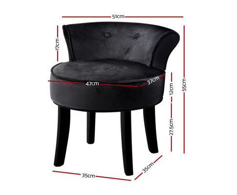 ZORAIDA VANITY STOOL - BLACK