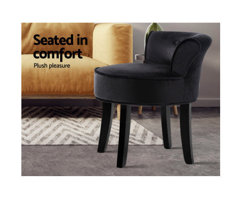 ZORAIDA VANITY STOOL - BLACK
