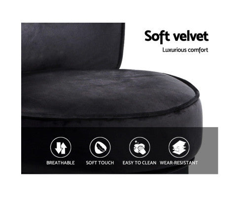 ZORAIDA VANITY STOOL - BLACK