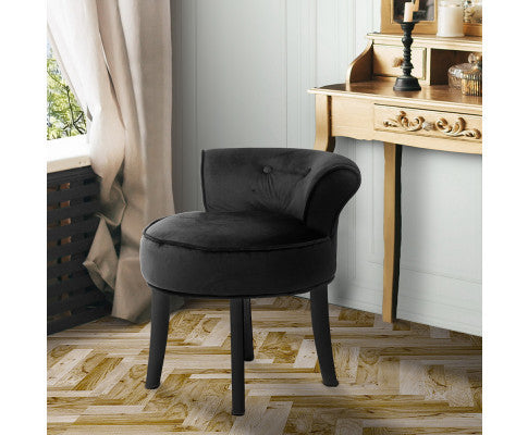 ZORAIDA VANITY STOOL - BLACK